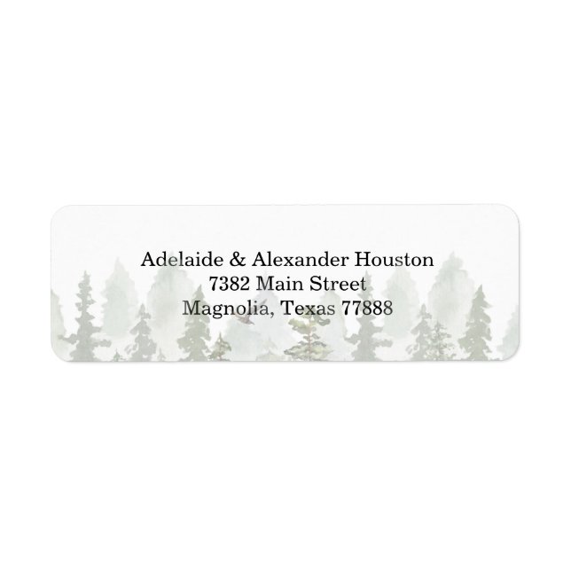 Woodland Forest Wedding Green Label (Front)