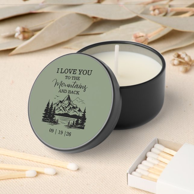 Woodland Forest Wedding Green Mini Candle Favors (Insitu)