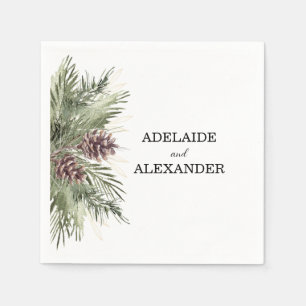 Woodland Forest Wedding Green Napkins