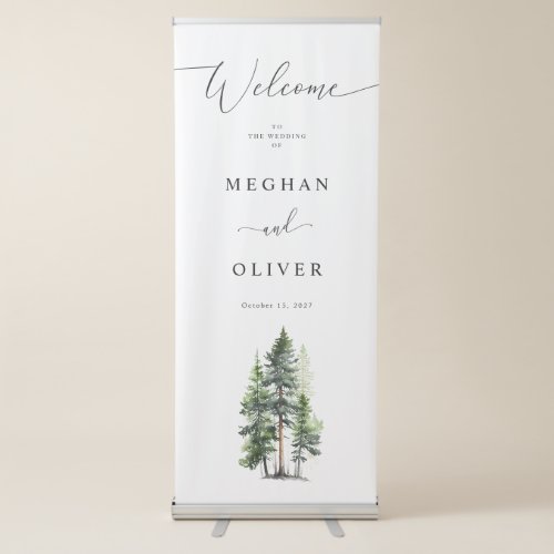 Woodland Forest Welcome Wedding Retractable Banner