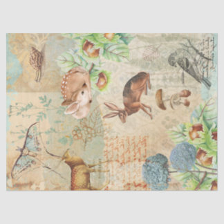 Woodland Forest Wildlife Rabbit Deer Decoupage Tissue Paper