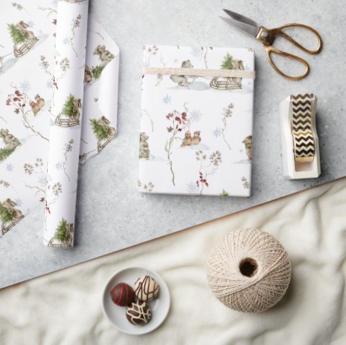 Woodland Forest Winter  Christmas Wrapping Paper