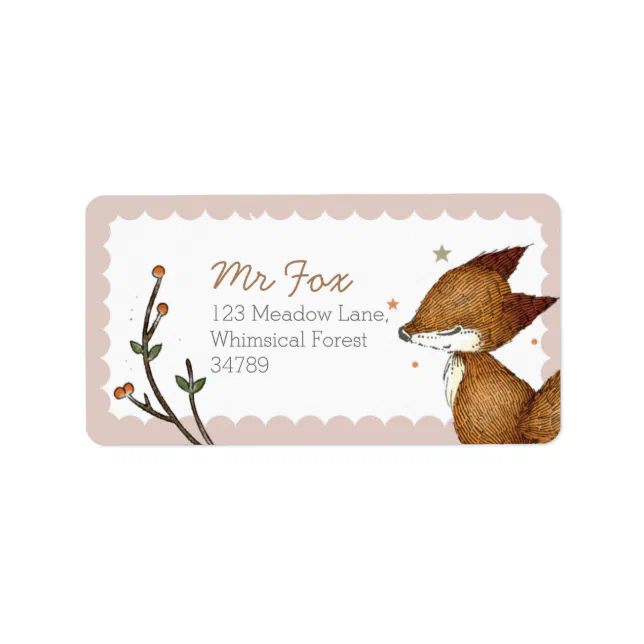 Woodland Fox Address Labels | Zazzle