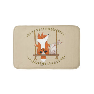 Woodland Fox and Bunny Swing Bathroom Mat