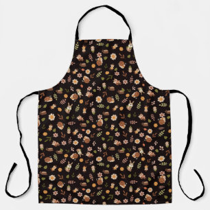 Woodland Fox Autumn Theme Dark Apron