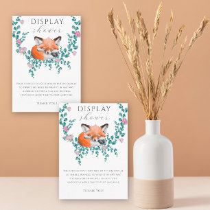 Woodland Fox Baby in Bloom - display shower Enclosure Card