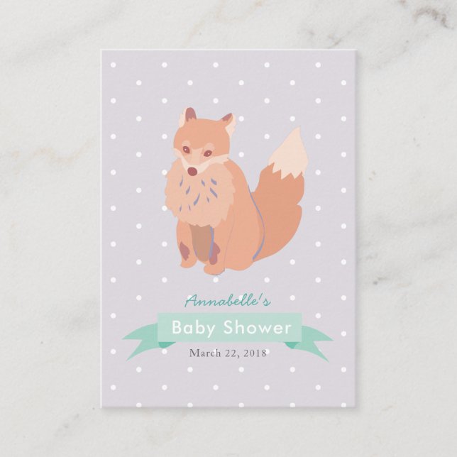 Woodland Fox Baby Shower Advice Card for Mommy (Front)
