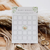 Woodland Fox Baby Shower Bingo Game Card
