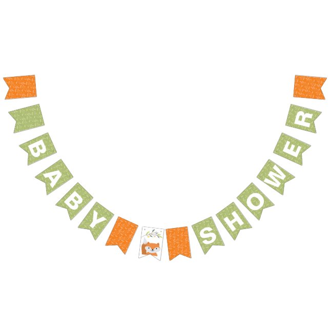 Woodland Fox Baby Shower Bunting Flags (All)