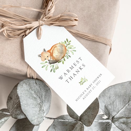 Woodland Fox Baby Shower Favor Tags