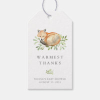 Woodland Fox Baby Shower Favor Tags