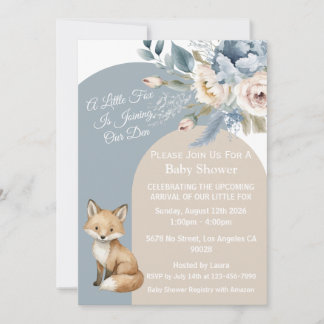Woodland Fox Baby Shower Invitation