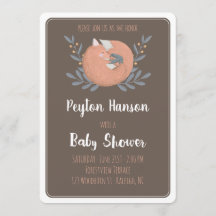 Woodland Fox Baby Shower Invitation (Double Sided)