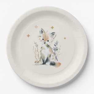 Woodland Fox Baby Shower Paper Plates