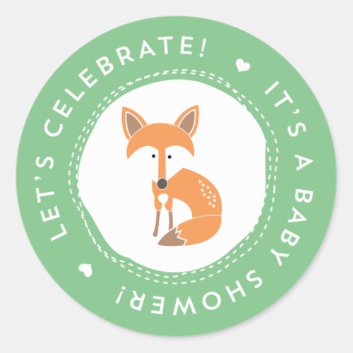 Woodland Fox Baby Shower Stickers