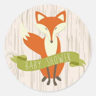 Woodland Fox Baby Shower Stickers