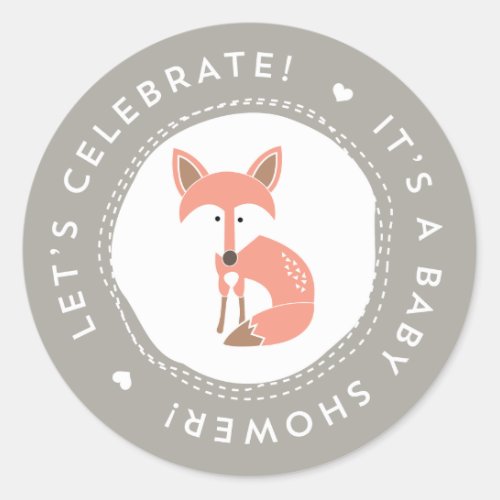 Woodland Fox Baby Shower Stickers