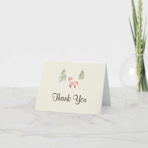 Woodland Fox Baby Shower Thank You Card