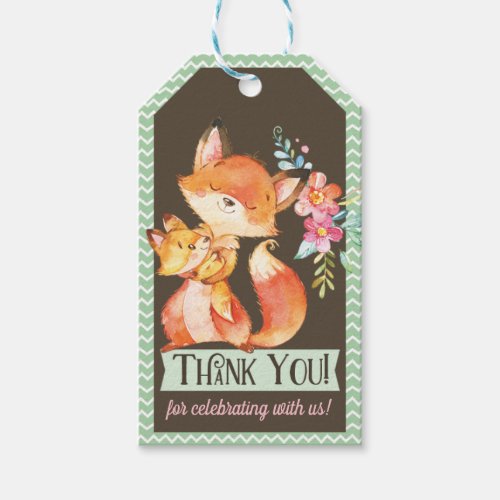 Woodland Fox Baby Shower Thank You Gift Tag