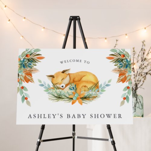 Woodland Fox  Baby Shower Welcome Sign