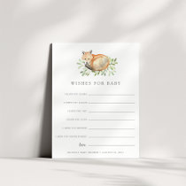 Woodland Fox Baby Shower Wishes Card