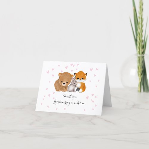 Woodland Fox Bear Bunny Thank You Card