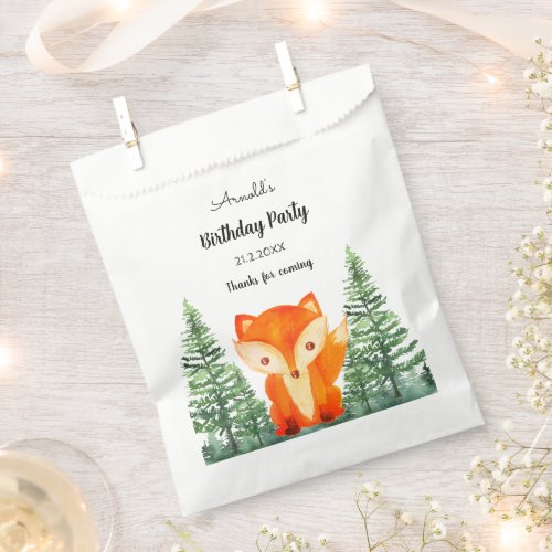 Woodland Fox Birthday Party Forest  Favor Bag