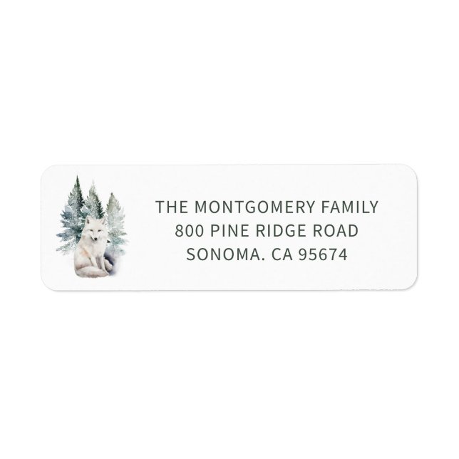 Woodland Fox Christmas Return Address Label (Front)