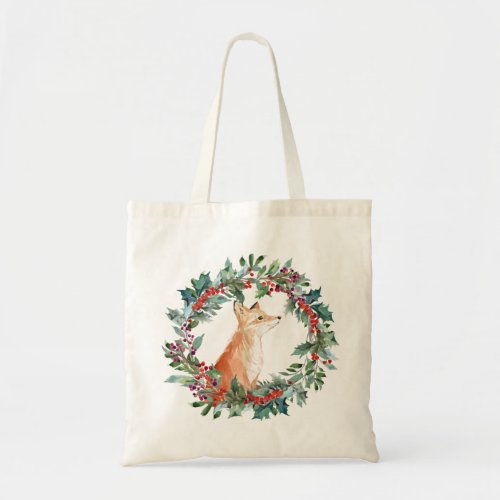 Woodland Fox Christmas Tote Bag
