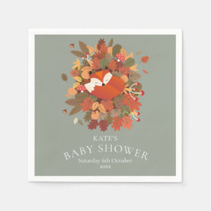 Woodland Fox Cub Baby Shower / Sprinkle Napkins