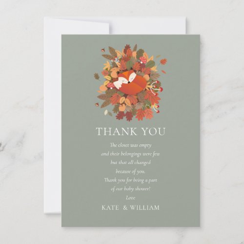 Woodland Fox Cub Baby Shower Thank You Poem