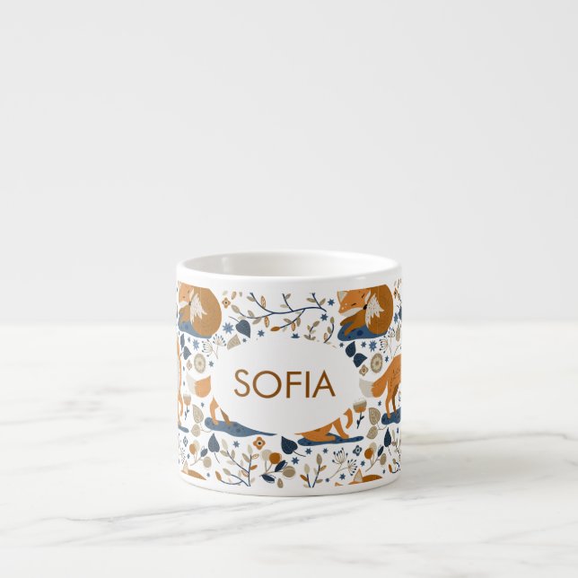 Woodland Fox Custom Espresso Cup (Front)