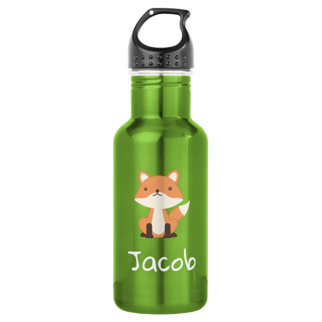 Woodland Fox Cute Forest Animal Baby Fox Stainless Steel Water Bottle (Front)