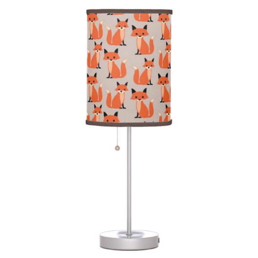 Woodland fox cute retro whimsical hipster foxes table lamp (Right)