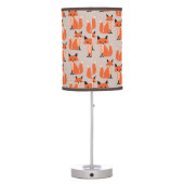 Woodland fox cute retro whimsical hipster foxes table lamp (Back)
