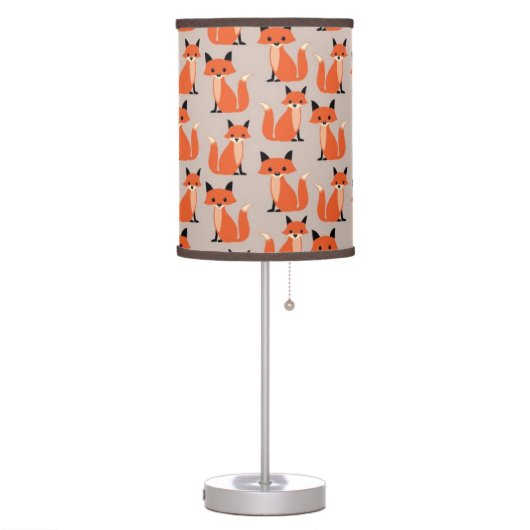 Woodland fox cute retro whimsical hipster foxes table lamp (Left)
