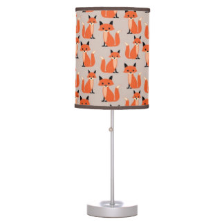 Woodland fox cute retro whimsical hipster foxes table lamp
