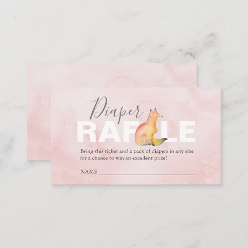 Woodland Fox Diaper Raffle Invitation Enclosure