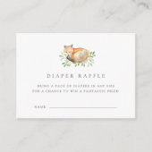 Woodland Fox Diaper Raffle Ticket Cards (Front)