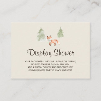 Woodland Fox Display Shower Enclosure Card