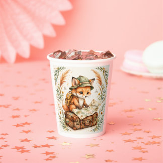 Woodland Fox Explorer Baby Shower Invitation, Wate Paper Cups
