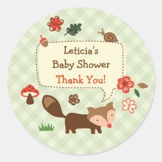 Woodland Fox Favor Sticker