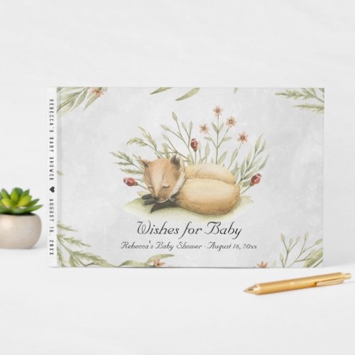 Woodland Fox  Forest Animal Baby Shower Guest Book