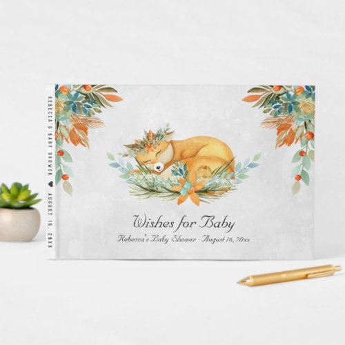 Woodland Fox  Forest Animal Baby Shower Guest Book
