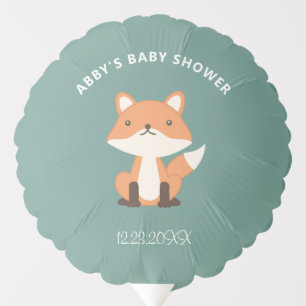 Woodland Fox Forest Baby Shower Custom Balloon