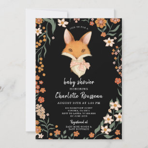 Woodland Fox Girl Baby Shower Invitation