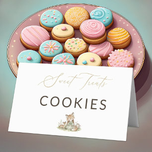 Woodland Fox Girl Sweet Treats Cookies Food Label  Place Card