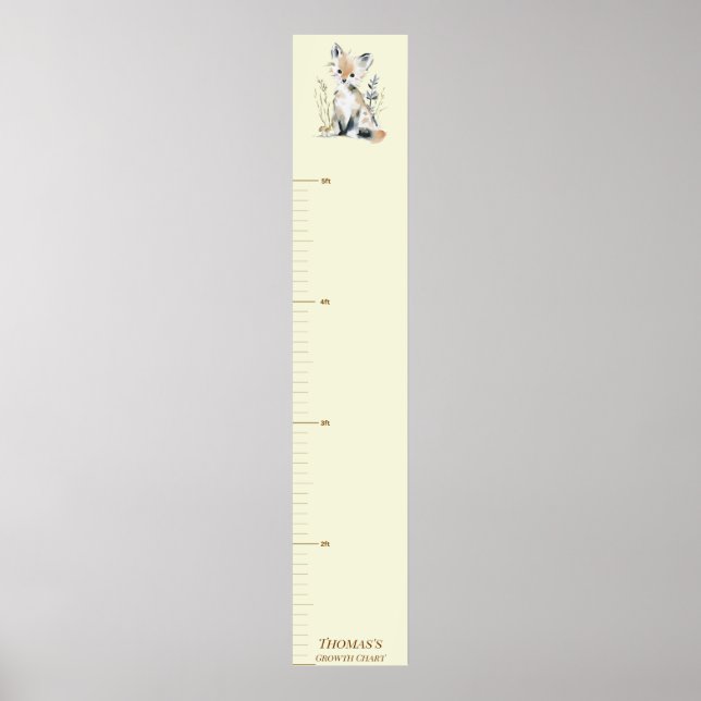 Woodland Fox Growth Chart for Kids (Front)