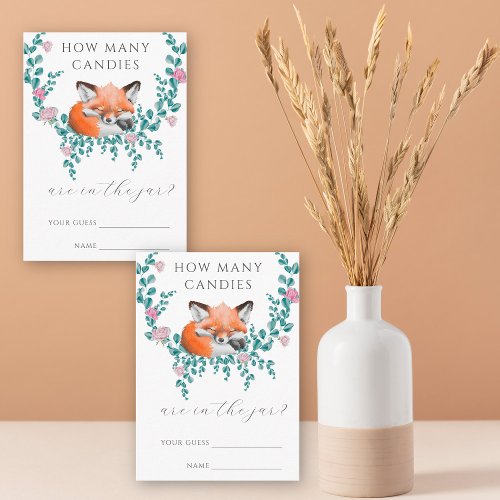 Woodland fox  _ guess how many candies enclosure card