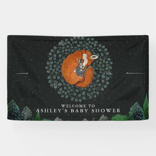 Woodland Fox  Hare  Baby Shower Welcome Banner